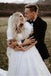 Vintage Ball Gown Square Neck Puff Sleeves Satin Wedding Dress, Outdoor Bridal Gowns OW0131