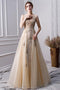 A Line Long Prom Dresses With Beading Formal Evening Gown PDL30