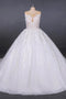 White Appliques Tulle Ball Gown Princess Wedding Dress, Bridal Gown PDQ31