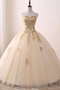 Sweetheart Tulle Long Ball Gown Prom Dresses With Appliques PDH19