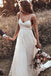 Backless Straps Long A-line Lace Simple Bridal Gown Wedding Dresses PPD79