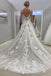 Plunging A Line V Neck Straps Lace Appliqeus Tulle Wedding Dresses, Backless Bridal Dress OW0101