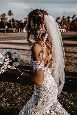 Mermaid Lace Sweetheart Strapless Sheer Gown Wedding Dress, Wedding Gowns OW0071