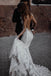 Plunging Trumpet V neck Lace Appliques Wedding Dresses with Tulle, Backless Bridal Dress OW0072