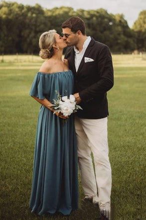 Off the Shoulder Burgundy Bridesmaid Dresses Cheap Long Bridesmaid Dress PDO23