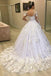 Charming Ball Gown Ivory Lace Appliques Long Sleeves Sweep Train Wedding Dresses OW0051