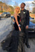Mermaid Black Layered Sweetheart Organza Strapless Cheap Prom Dresses OM0199