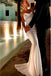 Simple Mermaid Ivory Spaghetti Straps Cowl Neck Beach Wedding Dresses, Wedding Gown OW0040