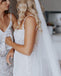 Charming Lace Spaghetti Straps Mermaid Backless Wedding Dresses, Boho Bridal Dresses OW0015