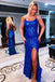 Unique Light Blue Mermaid Sequins Long Prom Dresses, Shiny Evening Dresses OM0124