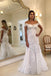 Off The Shoulder Cap Sleeves Mermaid Wedding Dresses Lace Appliques Wedding Gowns PDP80