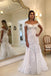 Off The Shoulder Sheath Mermaid Wedding Dresses Lace Appliques Wedding Gowns PDP94