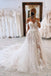 Unique A line Tulle Ivory Off The Shoulder V Neck Beach Wedding Dresses, Bridal Dress OW0134