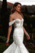 Mermaid Off the Shoulder Lace Wedding Dress, Tulle Wedding Brial Gowns with Lace Up OW0099