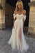 Princess A line Off the Shoulder Sweetheart Tulle Wedding Dresses with Lace Appliques OW0038