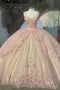 Ball Gown Tulle Hand Made Flowers Sweet 16 Dresses, Long Quinceanera Dresses OM0295