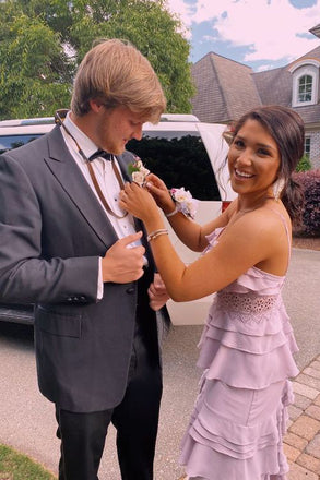 Unique A Line Pink Spaghetti Straps V Neck Long Prom Dress, Floor Length Evening Dress OM0328