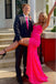Glitter Mermaid Pink Spaghetti Straps Sequins V Neck Prom Dresses, Evening Dresses OM0289