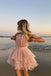 A Line Pink Strapless Tiered Tulle Homecoming Dress With Layers, Graduation Dresses OMH0078