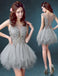 Tulle Scoop Unique Junior Homecoming Dress with appliques,Graduation Dress PDN99