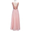 Rose Gold A Line Spaghetti Straps Prom Gown Backless Sequins Chiffon Bridesmaid Dress PDI10