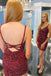 Sexy Red Sequins Tight Mini Homecoming Dress, V Neck Above Knee Cocktial Dresses OMH0087