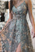Vintage A line Spaghetti Straps Tulle Prom Dress with Appliques, New Style Formal Dress OM0168