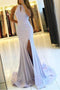 Elegant Backless Mermaid Prom Dresses with Split,Simple Teens Party Dresses PDI23