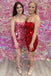 Sexy Sheath Sequins Strapless Sleeveless Homecoming Dresses, Short Prom Dress OMH0172