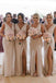 Simple Sheath Long Bridesmaid Dresses with Slit, Wedding Party Dress PDO22