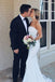 Simple Mermaid White Strapless Wedding Dresses, Summer Wedding Gowns OW0114