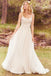 Spaghetti Strap Ivory Wedding Dress A Line Beaded Bridal Gowns PDP85