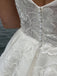 Elegant A Line Spaghetti Straps V Neck Tulle Boho Wedding Dress with Lace Appliques OW0081
