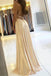 Simple A line Yellow Slit Long Prom Dresses, Hot Sale Prom Formal Dresses OM0164