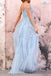 Sky Blue Off The Shoulder Lace Appliques Prom Dress, A Line Sweetheart Dance Dress OM0307