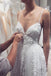 Beautiful A line Spaghetti Straps V Neck Tulle Wedding Dress, Sleeveless Bridal Gowns OW0122