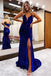Sparkly Mermaid Sequins Spaghetti Straps V neck Long Prom Dresses With Slit OM0382