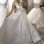 Sequins V-Neck Ivory Backless A-Line Sleeveless Elegant Plus Size Prom Wedding Dresses SK03