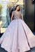 Charming Ball Gown V Neck Lavender Long Prom Dresses with Beading PDF62