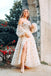Princess A line Tulle Strapless Puffy Sleeves Long Prom Dresses with Stars, Evening Dress OM0234