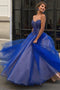 Strapless Royal Blue Prom Dresses Sweetheart Ball Gowns PDO97