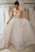 A-Line Sweetheart Ivory Lace Sparkly Wedding Dress with Sequins PDR16
