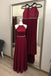 Fashion Burgundy A Line Halter Chiffon Simple Prom Dresses PDI50