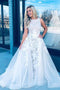 Cheap Lace Appliques Long Prom Dresses Vintage White Formal Party Dress PDN82