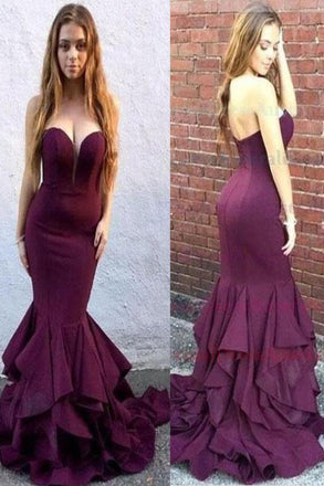 Long Sweetheart Strapless Mermaid Teens Prom Dresses, Evening Dresses for Women PDH16