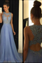 Lace Applique Beads Formal Long Chiffon A Line Prom Dresses PDG94