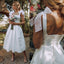 Charming A line White Satin Short Homecoming Dresses, Wedding Dresses OMH0090
