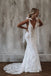 Elegant Mermaid Lace V Neck Wedding Dresses, Backless Lace Wegging Gowns OW0087