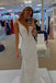 Mermaid Deep V Neck Open Back White Sequins Prom Dresses, Charming Prom Dresses OM0085