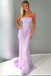 Spaghetti Strap Mermaid Prom Dresses Criss Cross Formal Evening Dress PDI34